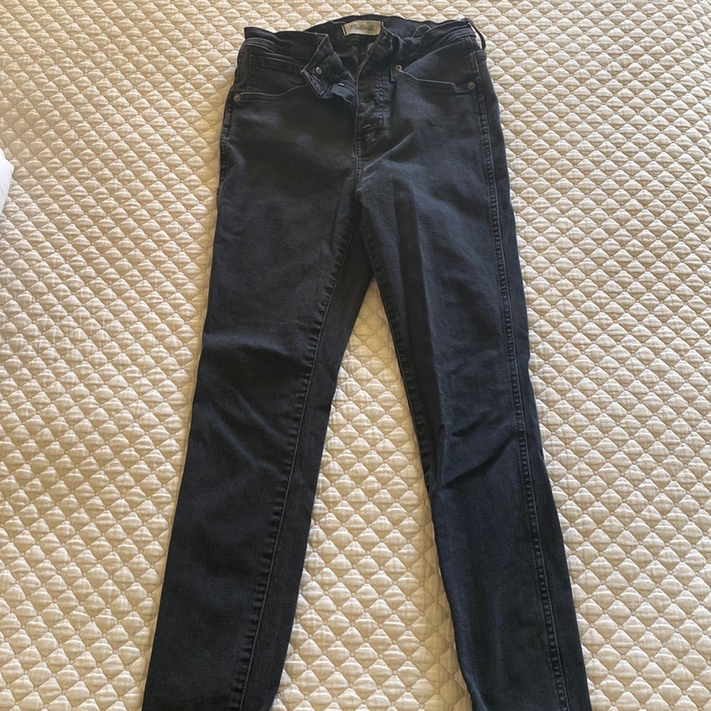 Madewell 10” High Rise Black Skinny Jeans